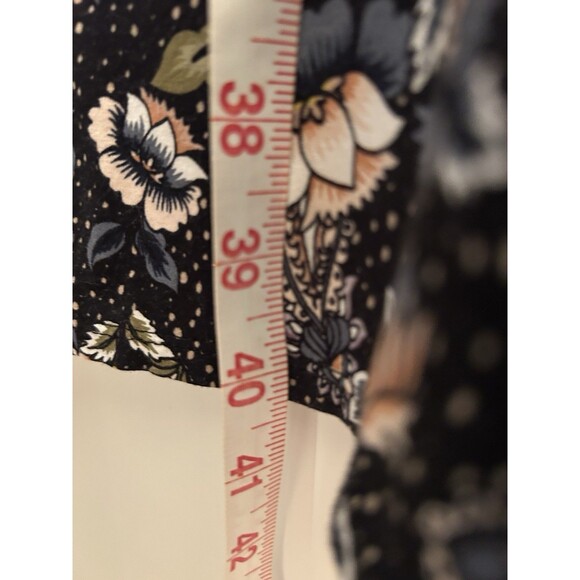 LOFT Dress Women’s Black Floral Fit & Flare Ultra Stretch Long Sleeve Sz 20-22 - Picture 8 of 9